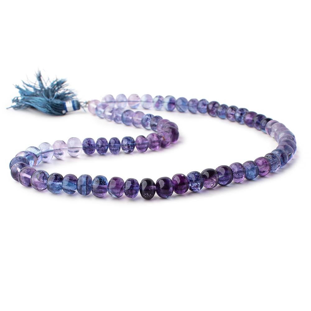 8-9mm Shaded Purple & Blue Fluorite Plain Rondelles 16 inch 60 Beads (ONLINE ORDER ONLY)