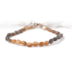 7-8mm Sunstone & Moonstone Plain Oval Beads 8.5 inch 29 pieces (ONLINE ORDER ONLY)