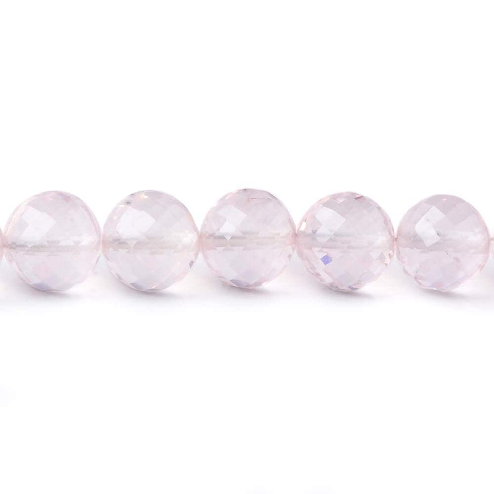7-9.5mm Rose Quartz faceted round beads 16 inch 50 pieces AAA (ONLINE ORDER ONLY)