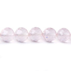 7-9.5mm Rose Quartz faceted round beads 16 inch 50 pieces AAA (ONLINE ORDER ONLY)