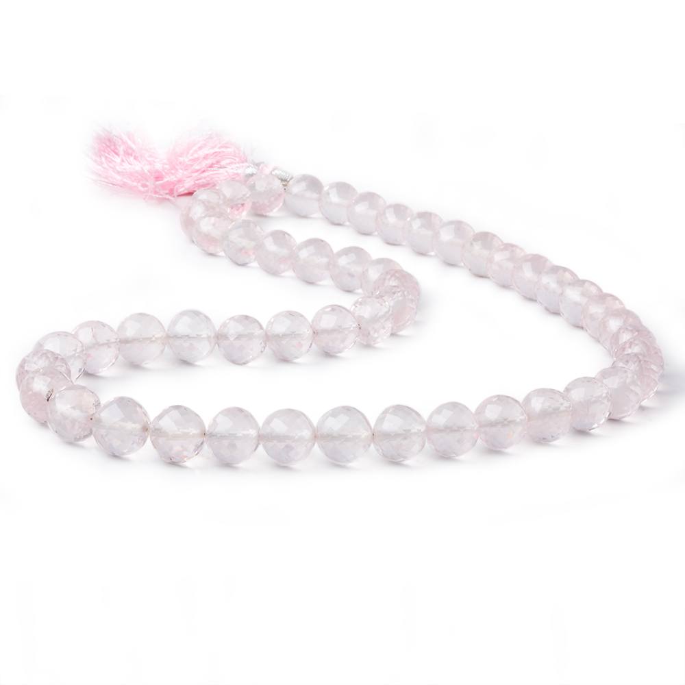 7-9.5mm Rose Quartz faceted round beads 16 inch 50 pieces AAA (ONLINE ORDER ONLY)