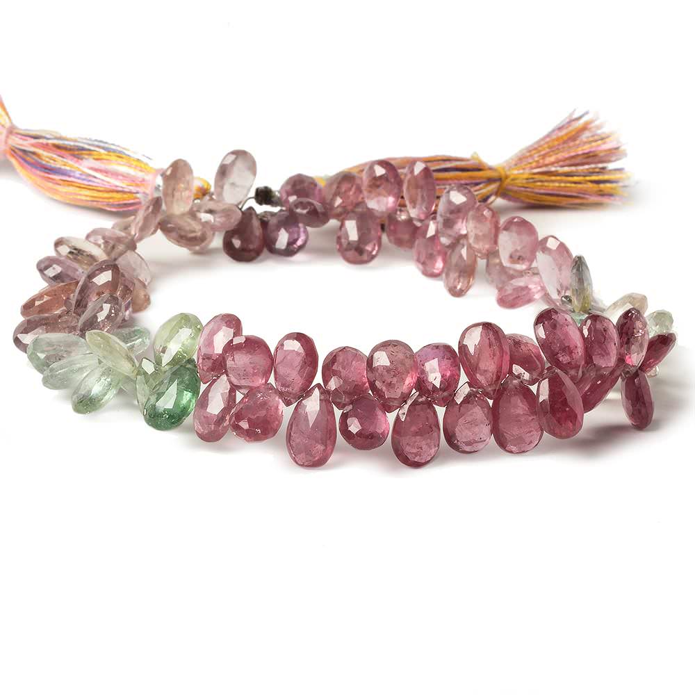 7-9mm Fancy Sapphire and Ruby Beads Pear Briolette 9 inch 83 pieces (ONLINE ORDER ONLY)