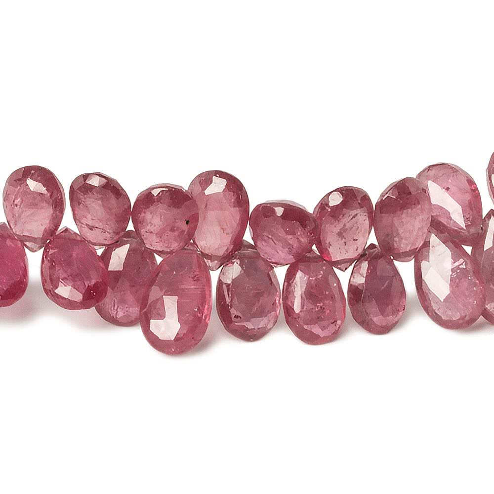 7-9mm Fancy Sapphire and Ruby Beads Pear Briolette 9 inch 83 pieces (ONLINE ORDER ONLY)