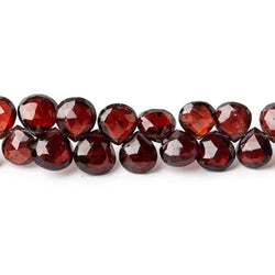 5-7mm Garnet Faceted Heart Beads 9 inch 57 pieces
