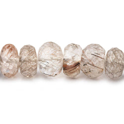 7-9mm Rutilated Quartz Faceted Rondelle Beads 18 inch 78 pieces (ONLINE ORDER ONLY)