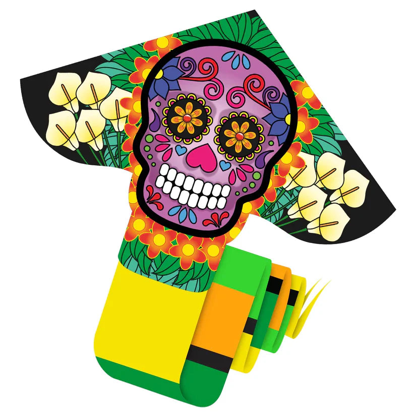 148 Inches Long  (12 foot) Delta XLT Nylon Skull Day of the Dead Kite (ONLINE ORDER ONLY)