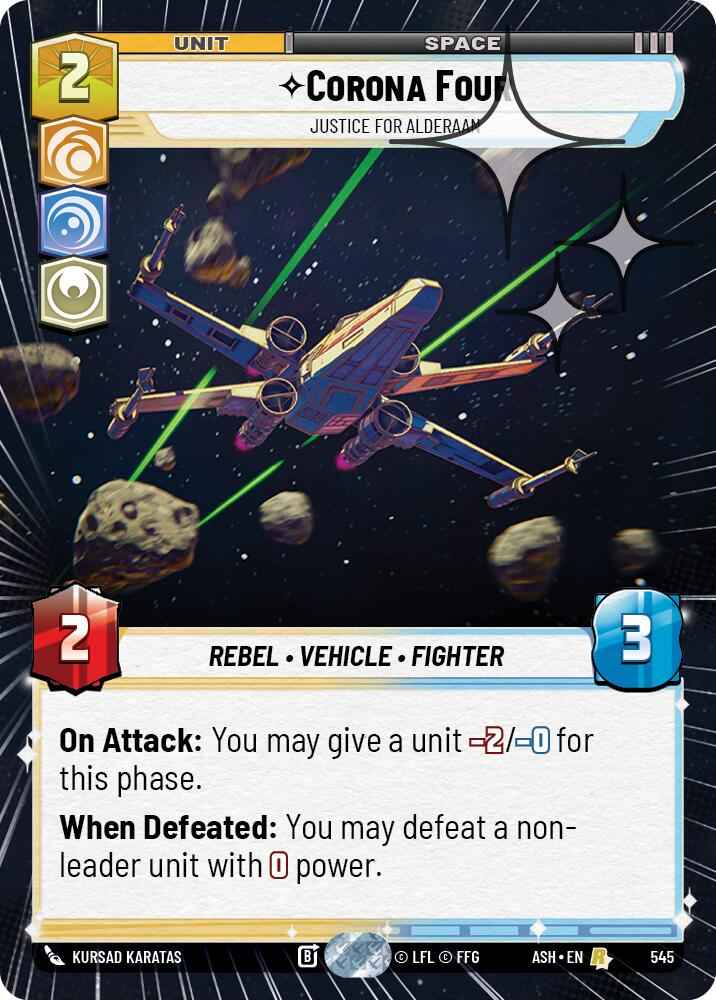 Corona Four - Justice for Alderaan (545) (Hyperspace Foil) (545) [Ashes of the Empire]