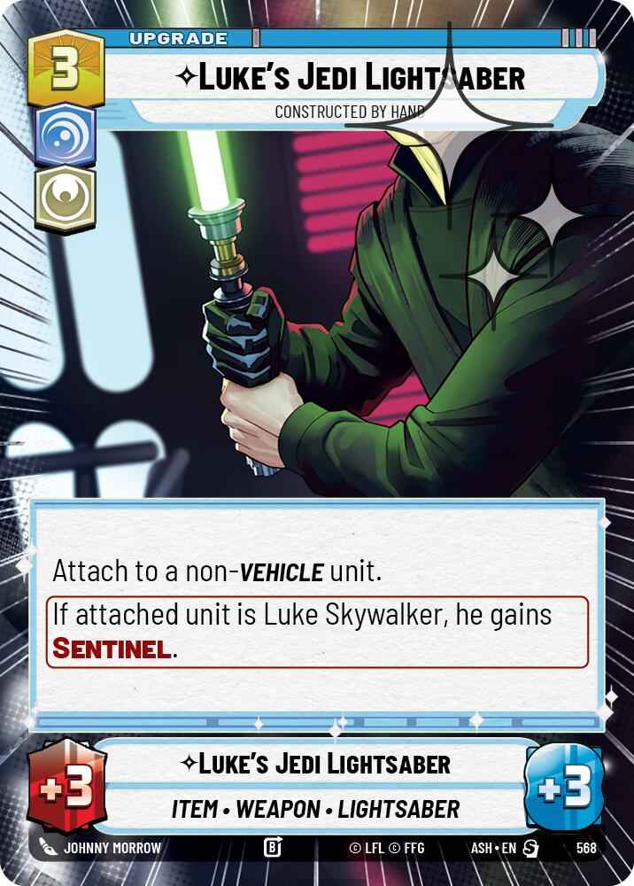 Luke's Jedi Lightsaber - Constructed by Hand (568) (Hyperspace Foil) (568) [Ashes of the Empire]