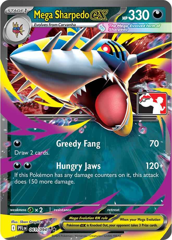 Mega Sharpedo ex (061/094) [Prize Pack Series Nine]