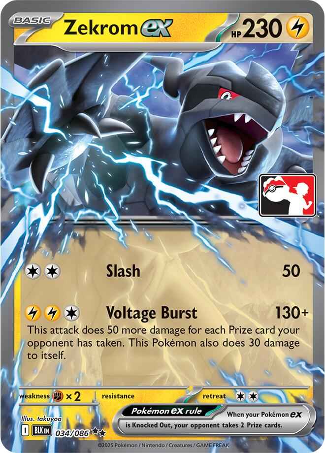 Zekrom ex (034/086) (Right Stamp) [Prize Pack Series Nine]
