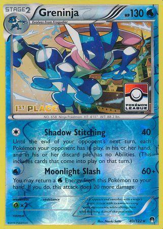 Greninja (40/122) (League Promo 1st Place) [XY: BREAKpoint] (Online Only)