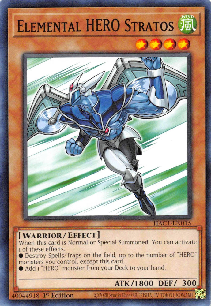 Elemental HERO Stratos [HAC1-EN015] Common (ONLINE ORDER ONLY)