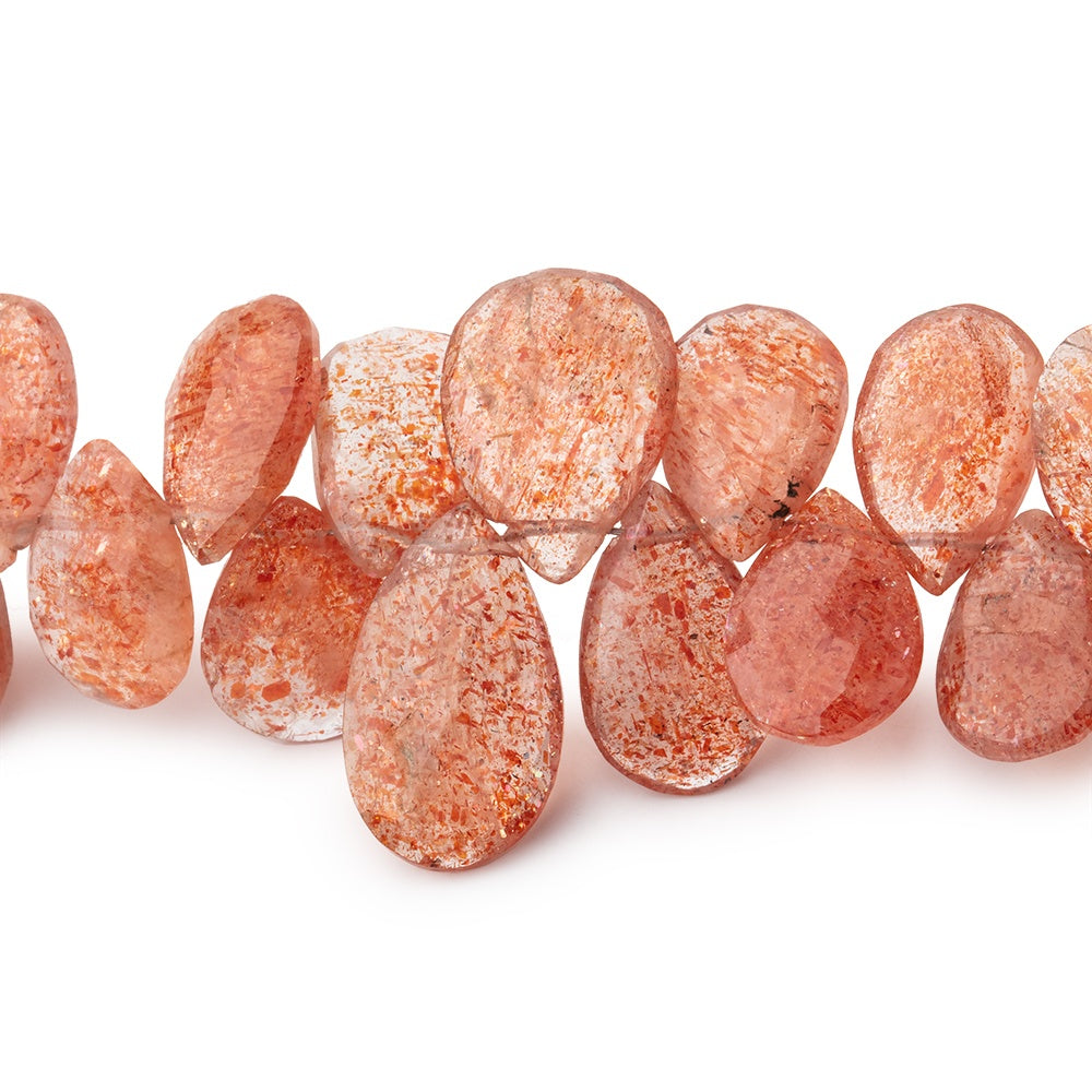 7x5-13x7mm Sunstone Faceted Pear Beads 8 inch 53 pieces (ONLINE ORDER ONLY)