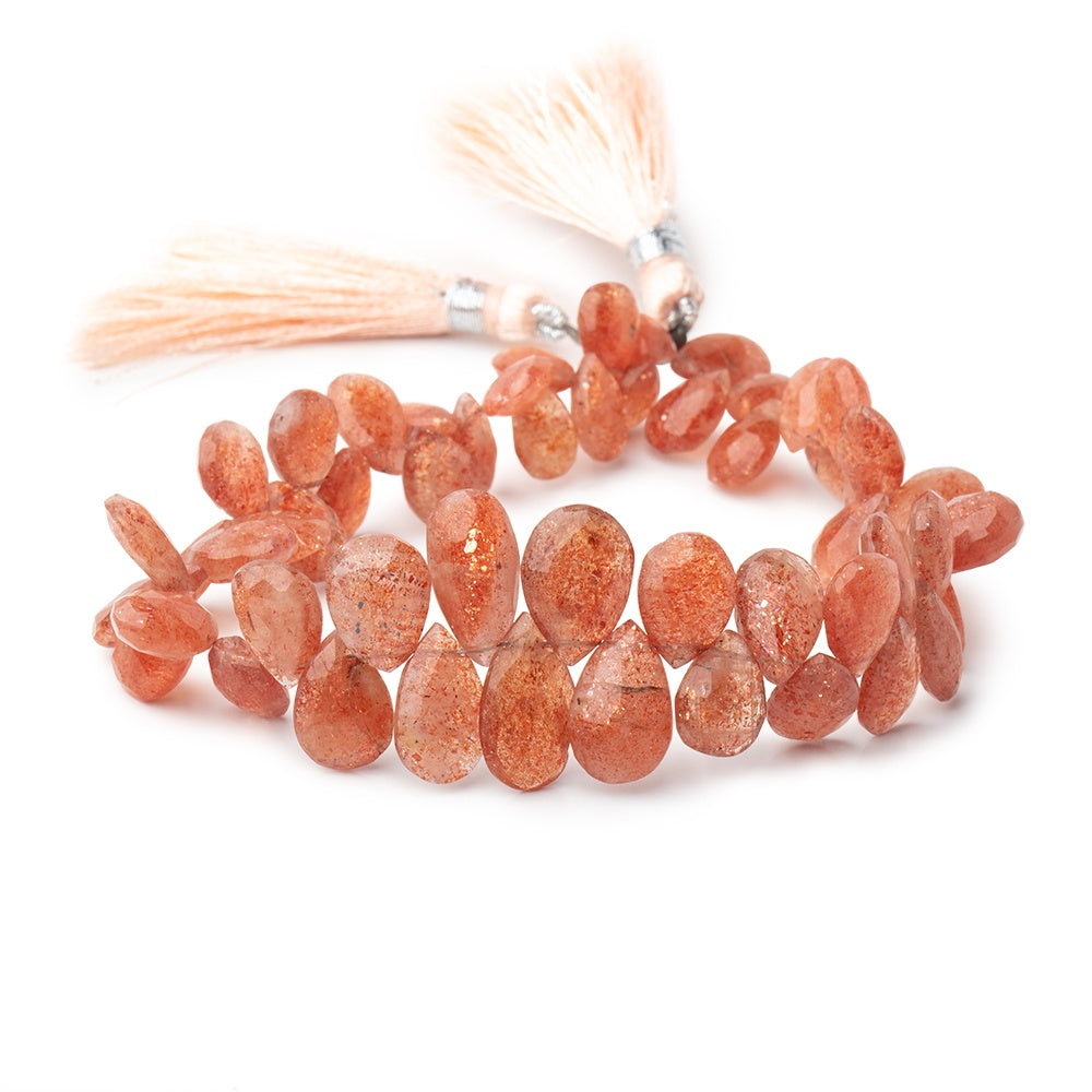 7x5-13x7mm Sunstone Faceted Pear Beads 8 inch 53 pieces (ONLINE ORDER ONLY)