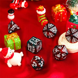 Green/Red Christmas Dice w/White Presents Trees Snowman Holiday Festive (Online Only)