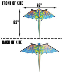 76 Inch Wide SuperSize 3-D Dragon Ripstop Nylon Dragon Kite (ONLINE ORDER ONLY)