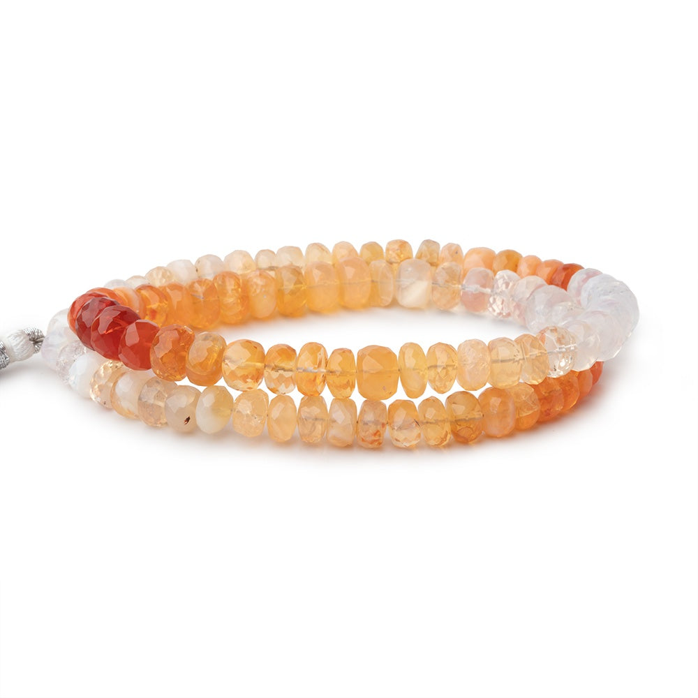 7-8mm Mexican Fire Opal Faceted Rondelle Beads 15 inches 87 pieces (ONLINE ORDER ONLY)