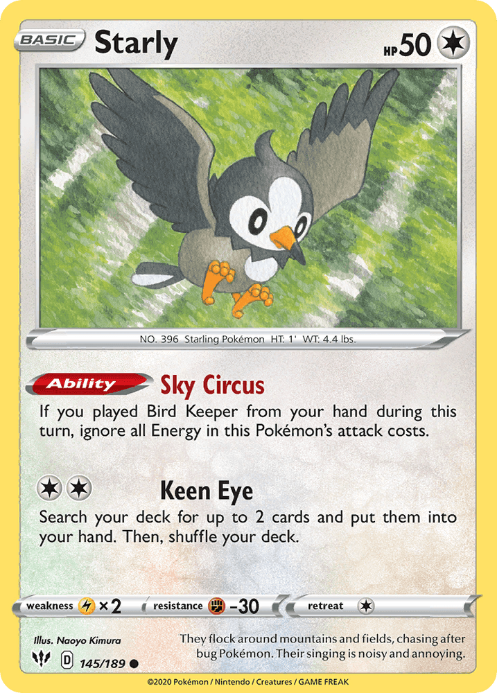 Starly (145/189) [Sword & Shield: Darkness Ablaze] (Online Only)