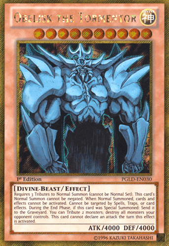 Obelisk the Tormentor [PGLD-EN030] Gold Secret Rare (ONLINE ORDER ONLY)