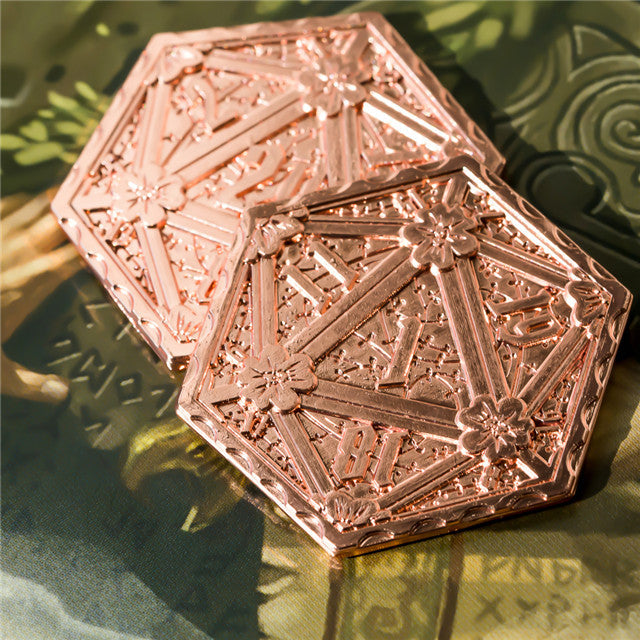 Copper d2 Coin Shaped like d20 Solid Copper Rose Gold Color (Online Only)