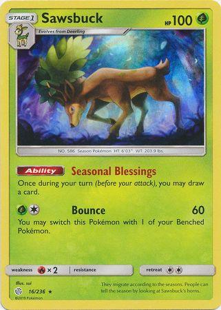 Sawsbuck (16/236) (Build & Battle Box Exclusive) [Sun & Moon: Cosmic Eclipse] (Online Only)