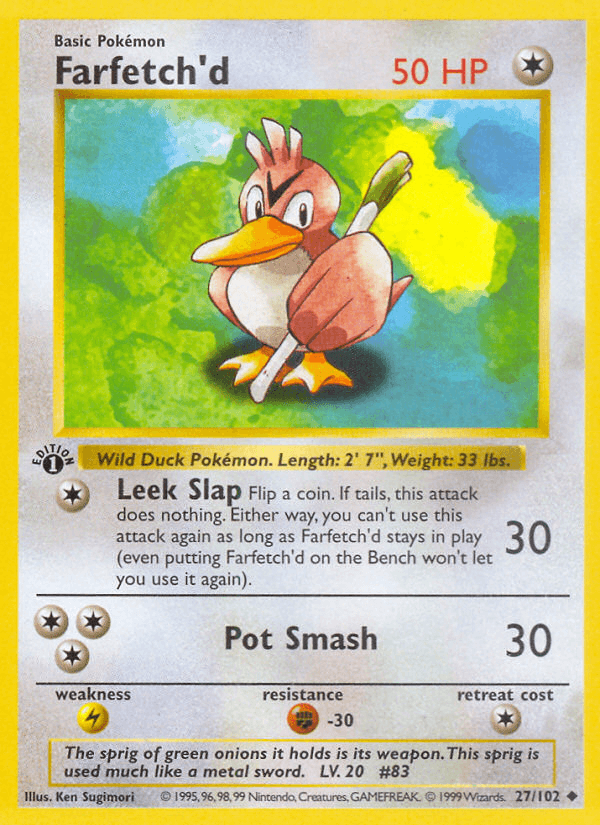 Farfetch'd (27/102) (Shadowless) [Base Set 1st Edition] (Online Only)