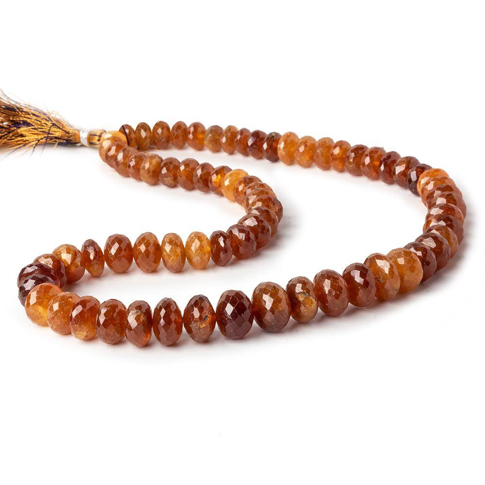 7.5-12mm Mandarin Garnet Faceted Rondelle Beads 16 inch 71 pieces A (ONLINE ORDER ONLY)