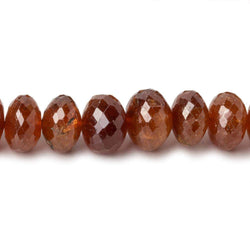 7.5-12mm Mandarin Garnet Faceted Rondelle Beads 16 inch 71 pieces A (ONLINE ORDER ONLY)