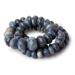 7.5-14mm Blue Grey Australian Opal faceted rondelle beads 18 inch 74 pieces (ONLINE ORDER ONLY)