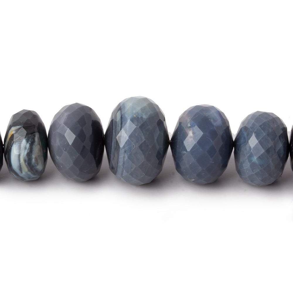 7.5-14mm Blue Grey Australian Opal faceted rondelle beads 18 inch 74 pieces (ONLINE ORDER ONLY)