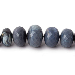 7.5-14mm Blue Grey Australian Opal faceted rondelle beads 18 inch 74 pieces (ONLINE ORDER ONLY)