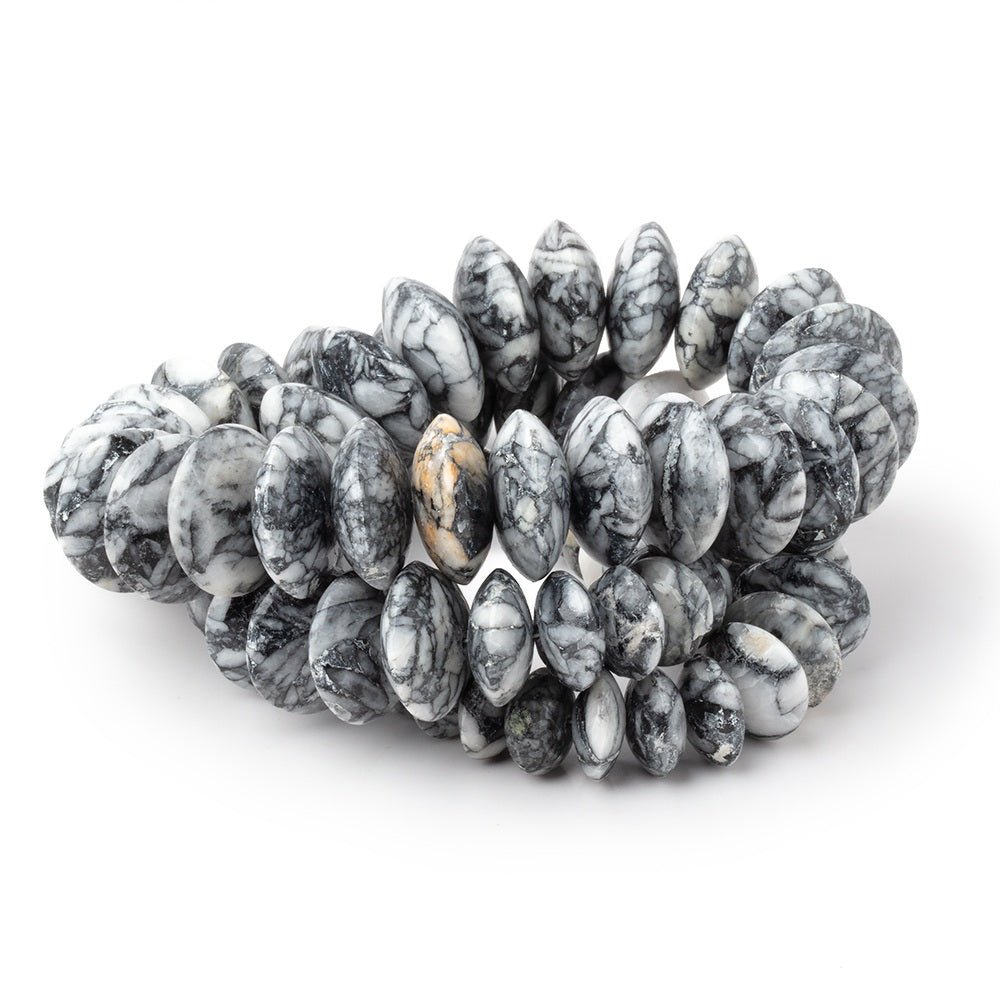 7.5-15mm Austrian Pinolith German Cut Plain Rondelles 16 inch 65 Beads AA (ONLINE ORDER ONLY)