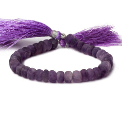 7.5-8.5mm Matte Amethyst plain rondelles 7.5 inch 38 beads A (ONLINE ORDER ONLY)