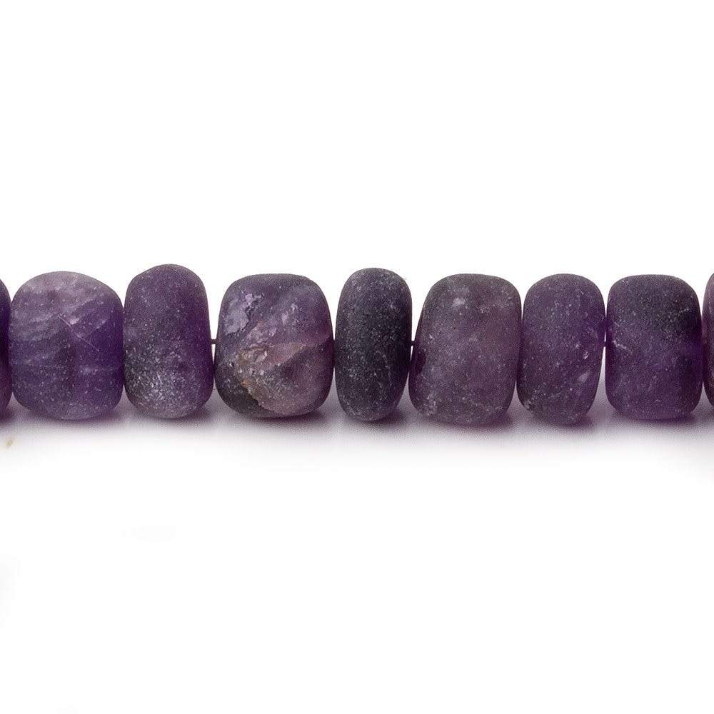 7.5-8.5mm Matte Amethyst plain rondelles 7.5 inch 38 beads A (ONLINE ORDER ONLY)