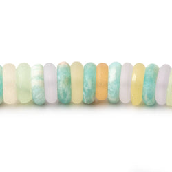 7.5-8.5mm Matte Multi Gemstone Plain Rondelle Beads 20 inch 196 pieces AA (ONLINE ORDER ONLY)