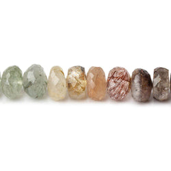 7.5-8.5mm Sagenetic Quartz Faceted Rondelle 16 inch 80 beads (ONLINE ORDER ONLY)