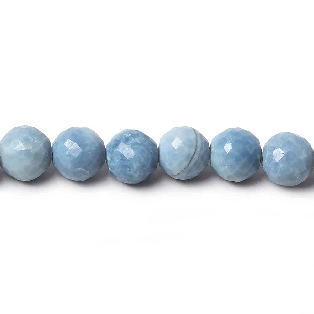 7.5-8mm Denim Blue Opal faceted round beads 8 inch 27 pieces (ONLINE ORDER ONLY)