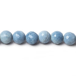 7.5-8mm Denim Blue Opal faceted round beads 8 inch 27 pieces (ONLINE ORDER ONLY)