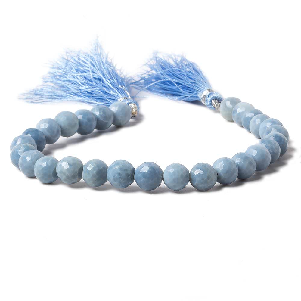 7.5-8mm Denim Blue Opal faceted round beads 8 inch 27 pieces (ONLINE ORDER ONLY)