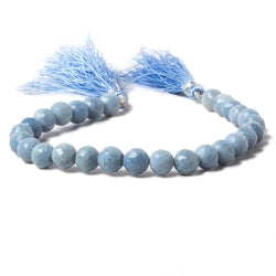 7.5-8mm Denim Blue Opal faceted round beads 8 inch 27 pieces (ONLINE ORDER ONLY)