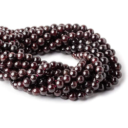 7.5-8mm Garnet plain round beads 15 inch 50 pieces A (ONLINE ORDER ONLY)