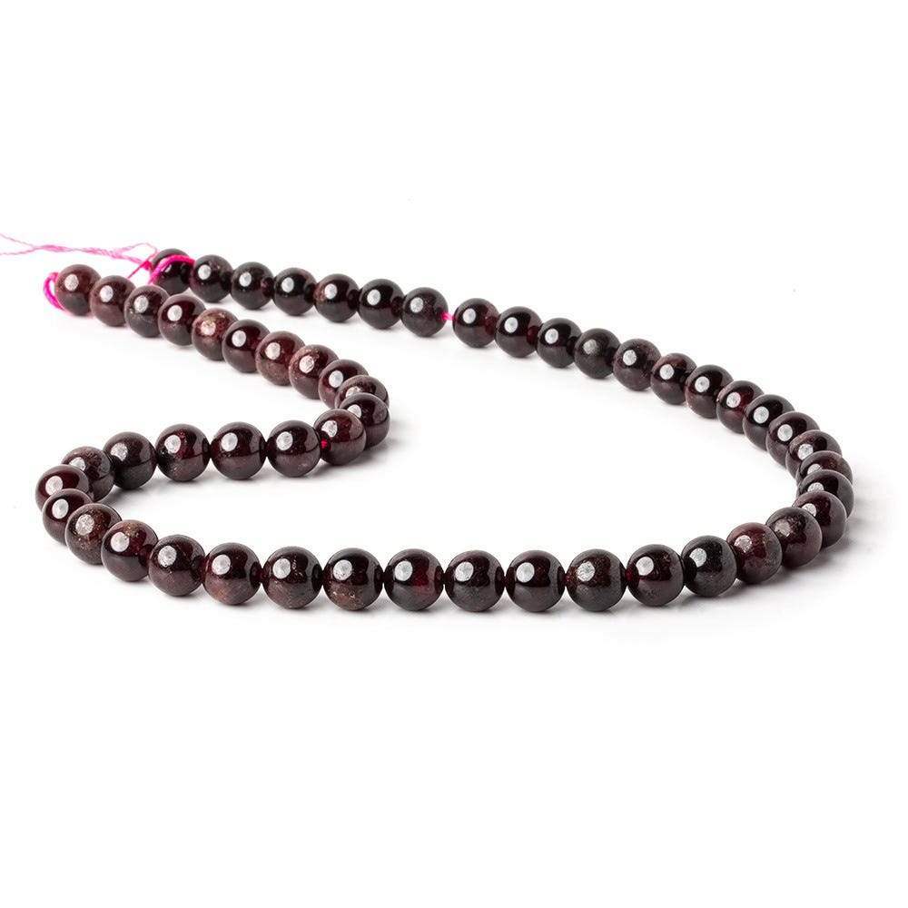 7.5-8mm Garnet plain round beads 15 inch 50 pieces A (ONLINE ORDER ONLY)