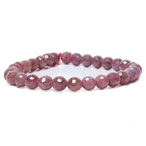 7.5-8mm Multi Color Sapphire and Ruby Faceted Round Beads 49 pieces 15.5 inch (ONLINE ORDER ONLY)