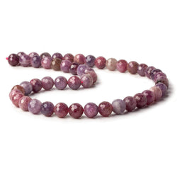7.5-8mm Multi Color Sapphire and Ruby Faceted Round Beads 49 pieces 15.5 inch (ONLINE ORDER ONLY)