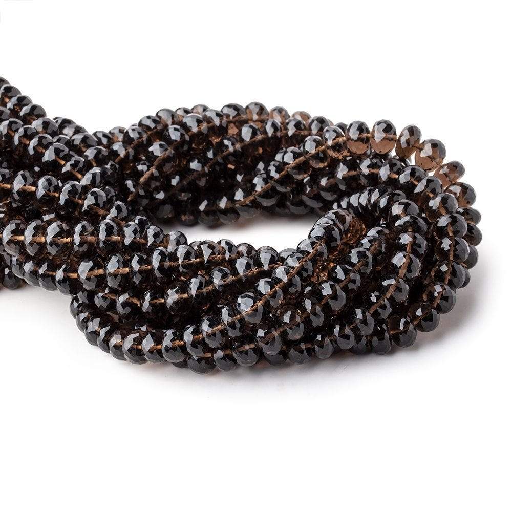 7.5-8mm Smoky Quartz Faceted Rondelle Beads 13.5 inch 64 pieces (ONLINE ORDER ONLY)