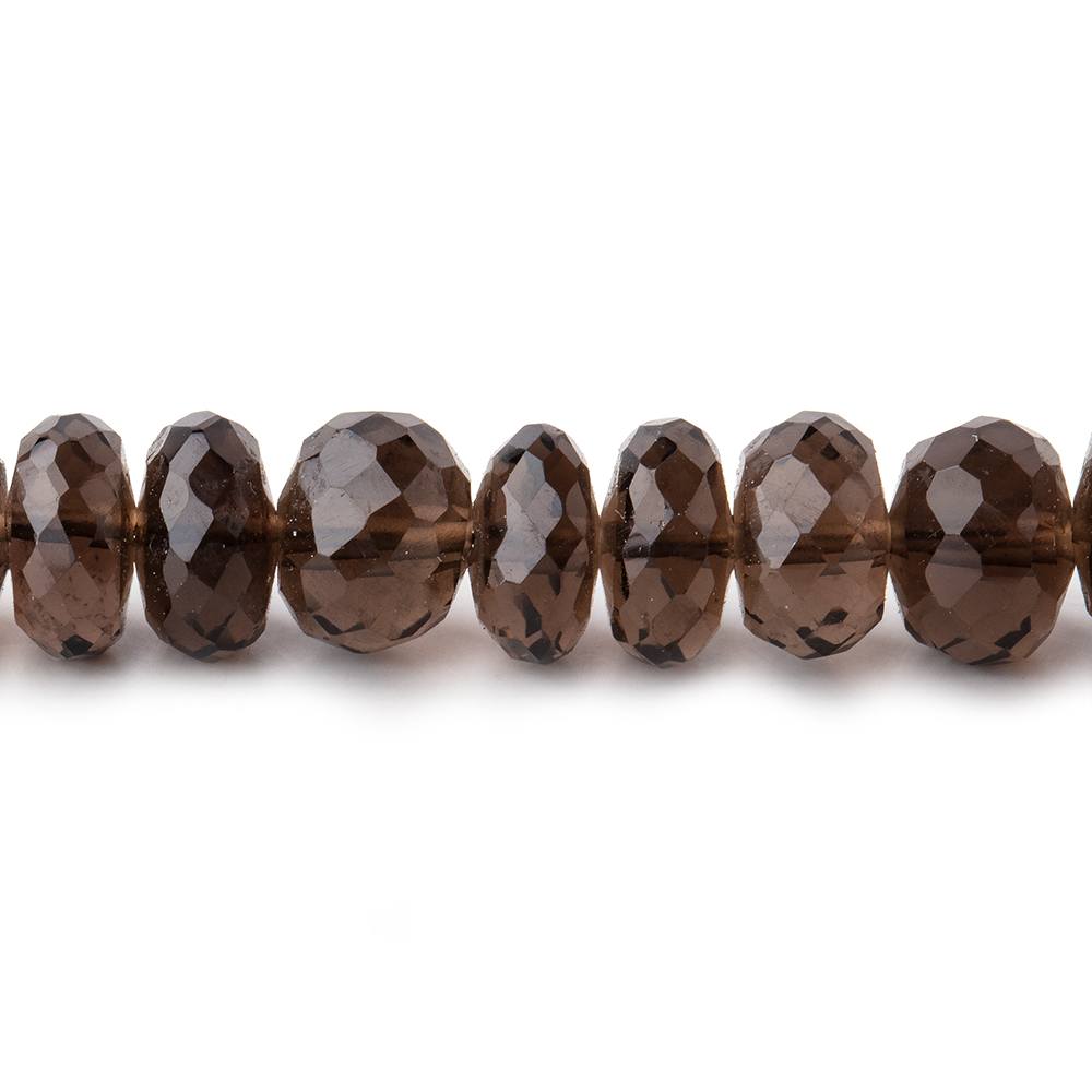 7.5-8mm Smoky Quartz Faceted Rondelle Beads 13.5 inch 64 pieces (ONLINE ORDER ONLY)