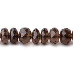 7.5-8mm Smoky Quartz Faceted Rondelle Beads 13.5 inch 64 pieces (ONLINE ORDER ONLY)