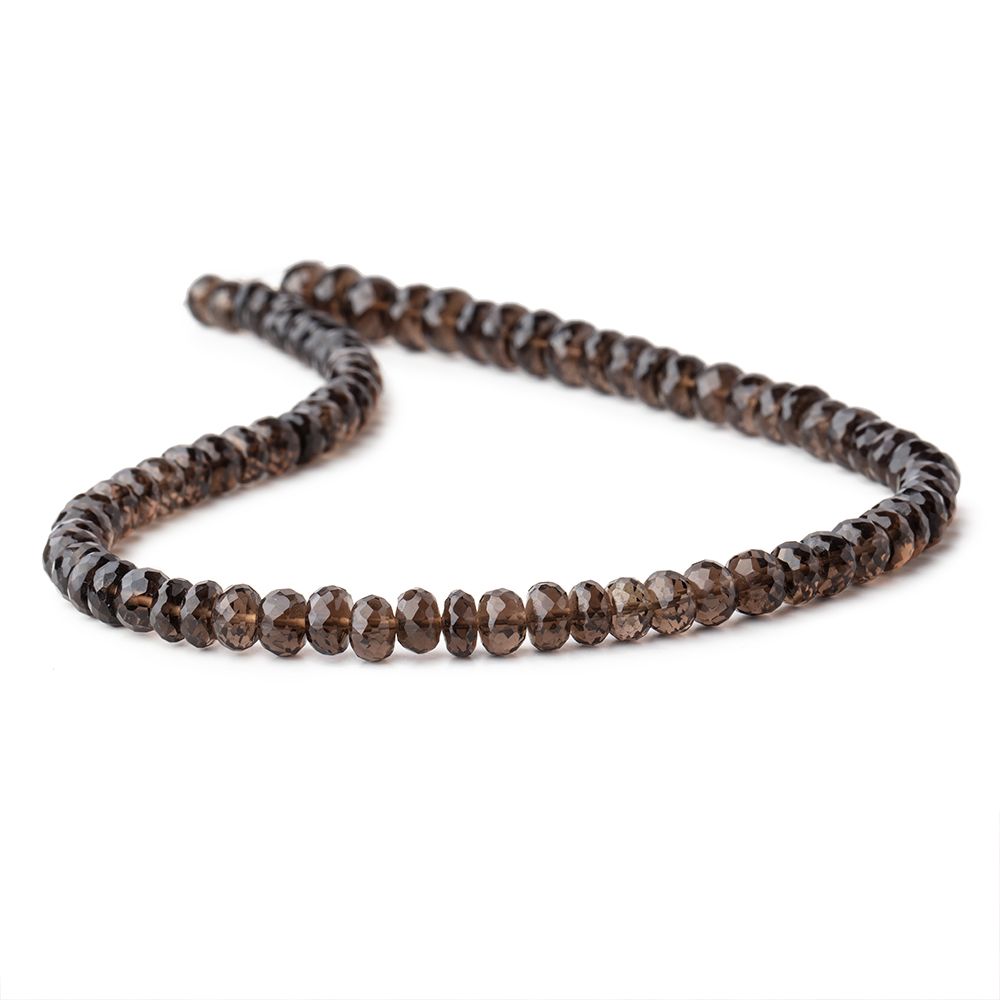 7.5-8mm Smoky Quartz Faceted Rondelle Beads 13.5 inch 64 pieces (ONLINE ORDER ONLY)