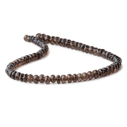 7.5-8mm Smoky Quartz Faceted Rondelle Beads 13.5 inch 64 pieces (ONLINE ORDER ONLY)