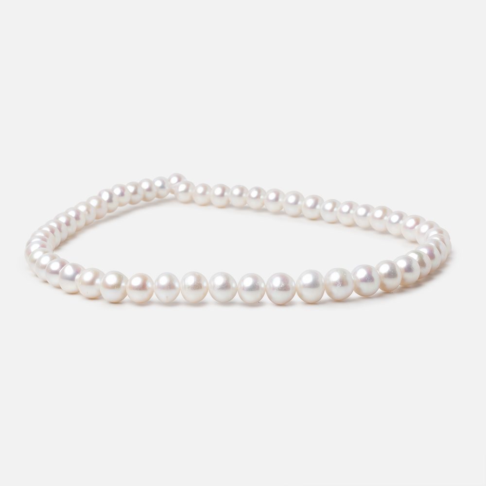 7.5-9mm Off White Chinese Akoya Saltwater Pearls 15.5 inch 48 pieces A (ONLINE ORDER ONLY)